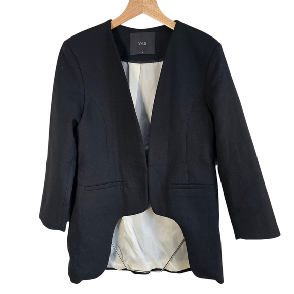 Y.A.S. Lea Blazer Cream Tuxedo Style Size Large (40 EU)Tuxedo Style Open - Picture 1 of 14